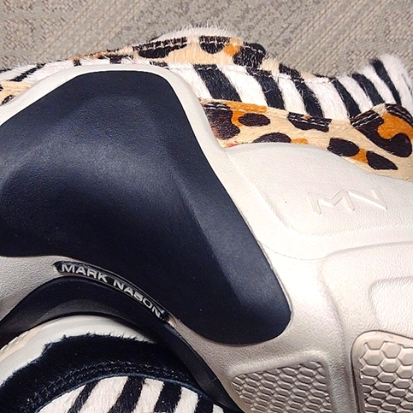 Mark Nason Animal Print Leopard Zebra Hair Calf Trainer Shoes - Picture 2 of 15